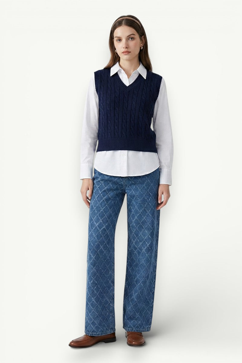 Diamond Wide-Leg Jeans