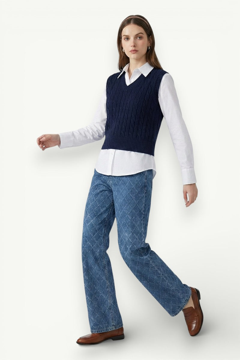 Diamond Wide-Leg Jeans