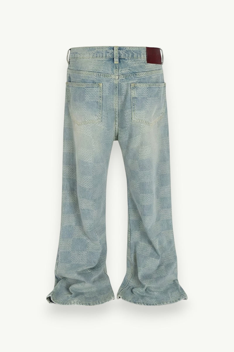 Patchwork Micro-Flared Jeans