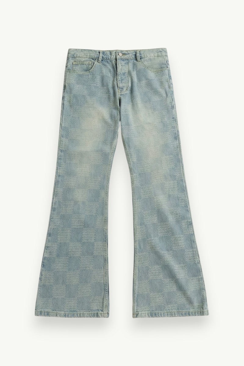 Patchwork Micro-Flared Jeans