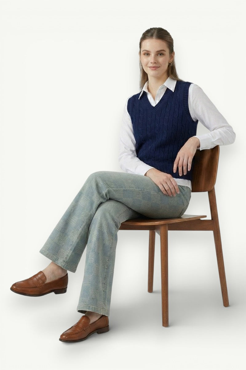Patchwork Micro-Flared Jeans