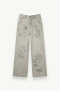 Graffiti Distressed Baggy Jeans