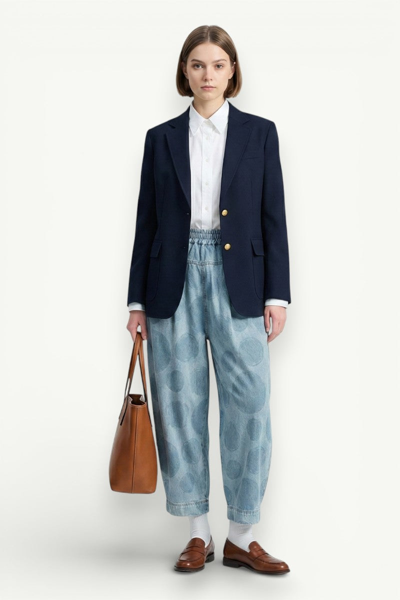 Printed Cotton Radish Jeans