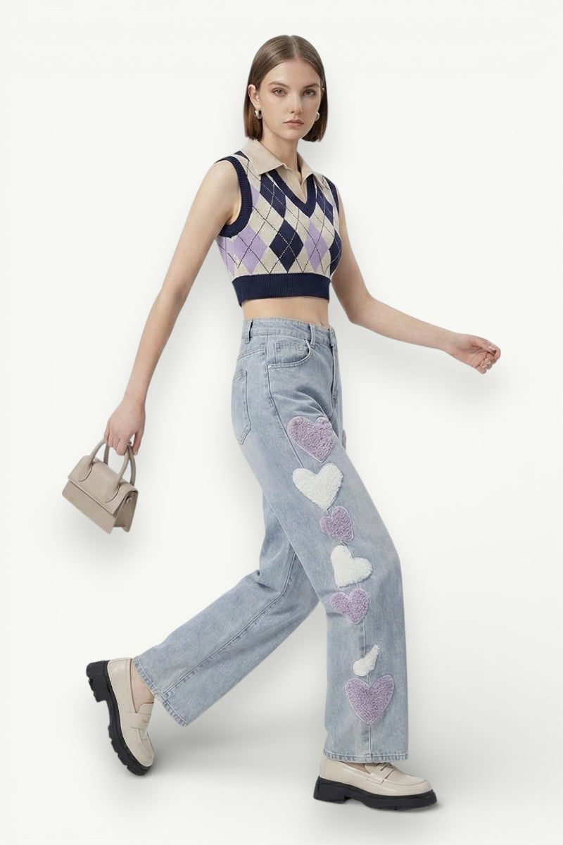 Embroidered Baggy Jeans
