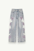 Embroidered Baggy Jeans