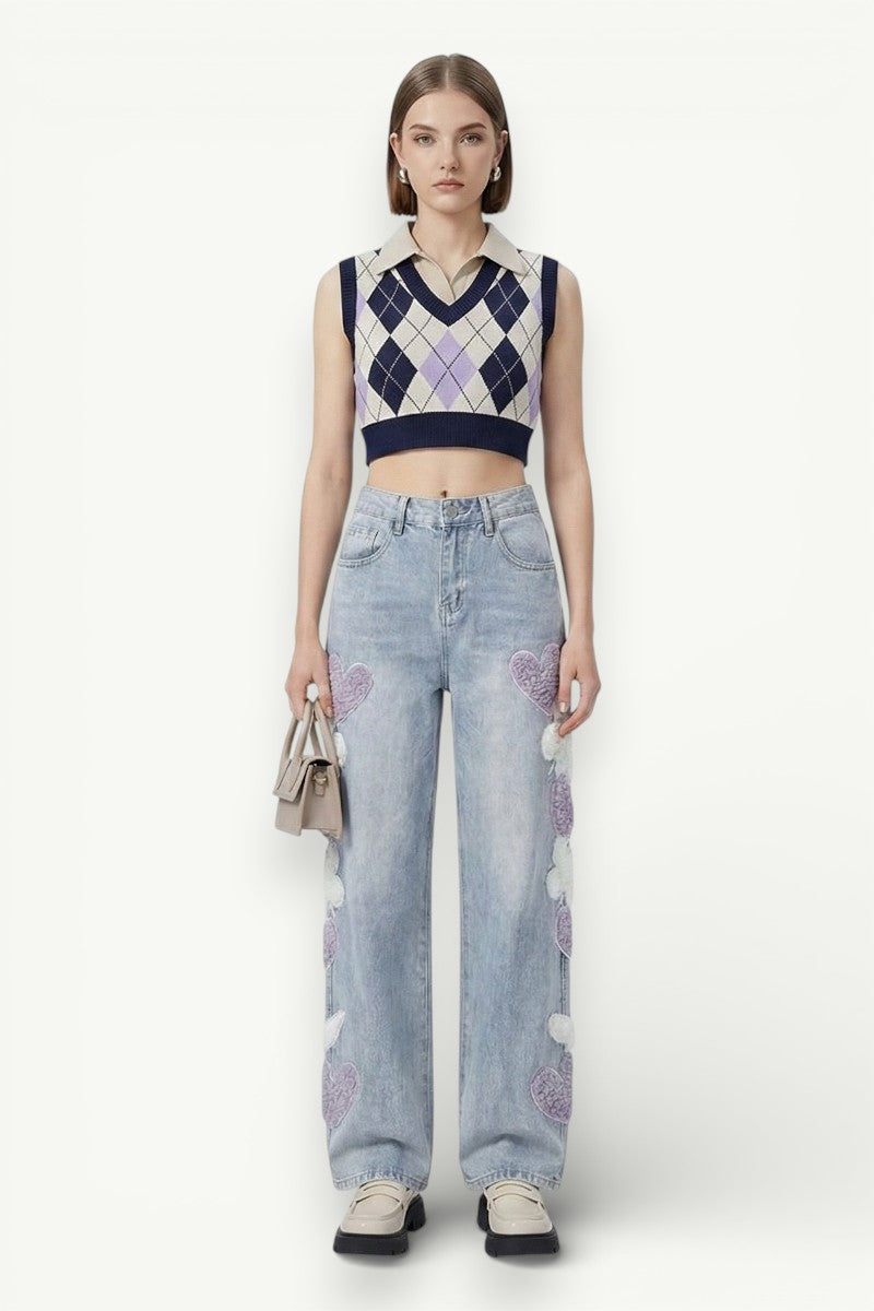 Embroidered Baggy Jeans