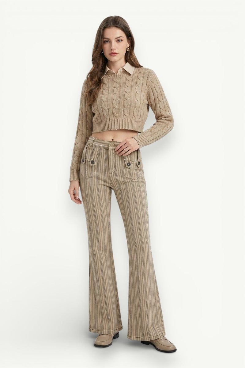 Striped Vintage Denim Pants