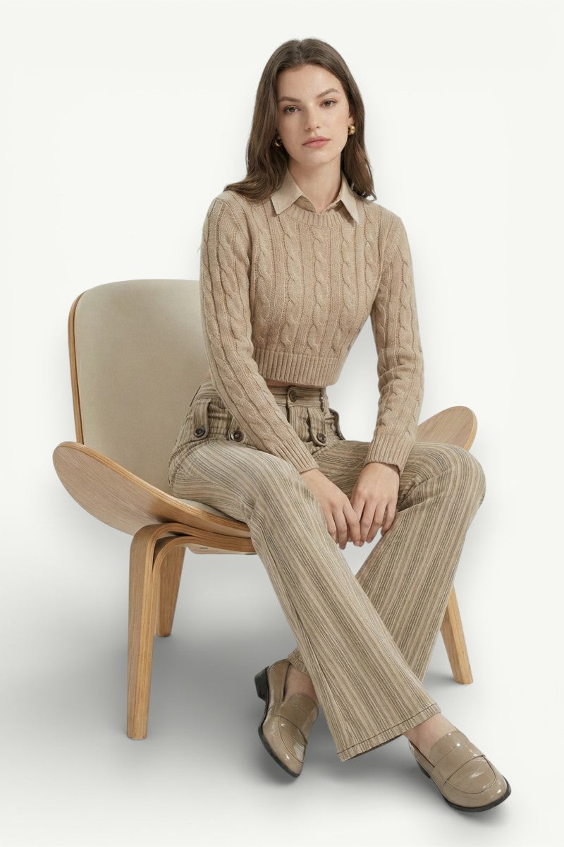Striped Vintage Denim Pants