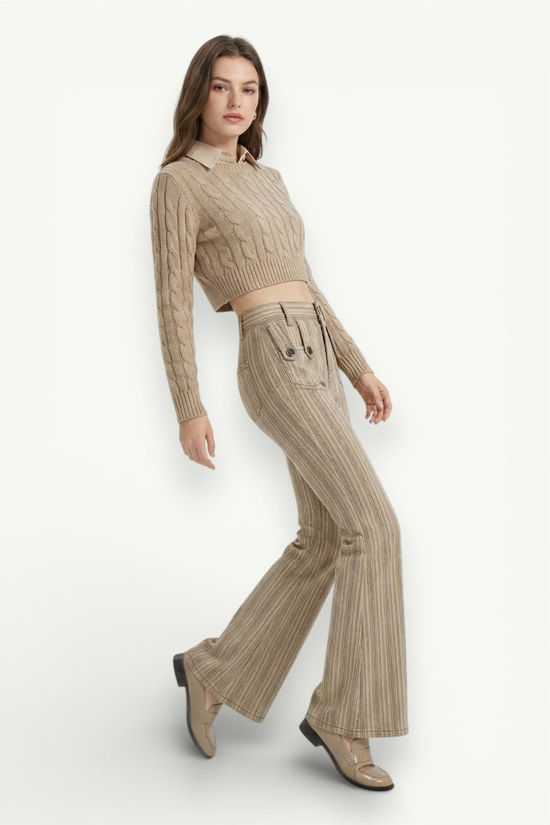 Striped Vintage Denim Pants