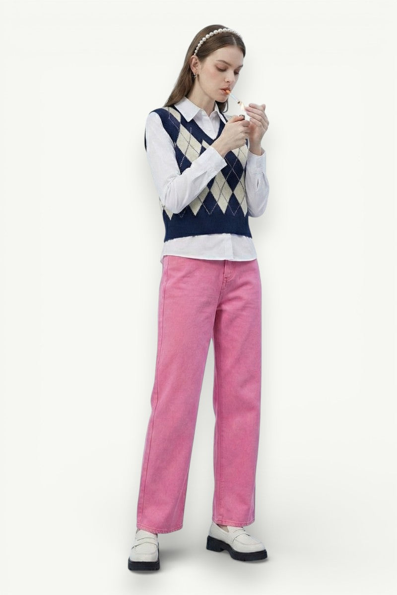 High-Waist Straight Jeans