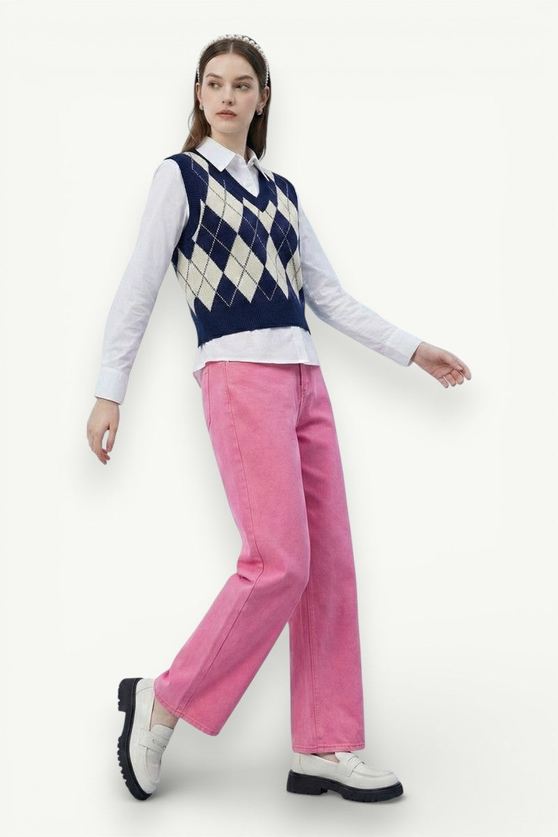 High-Waist Straight Jeans