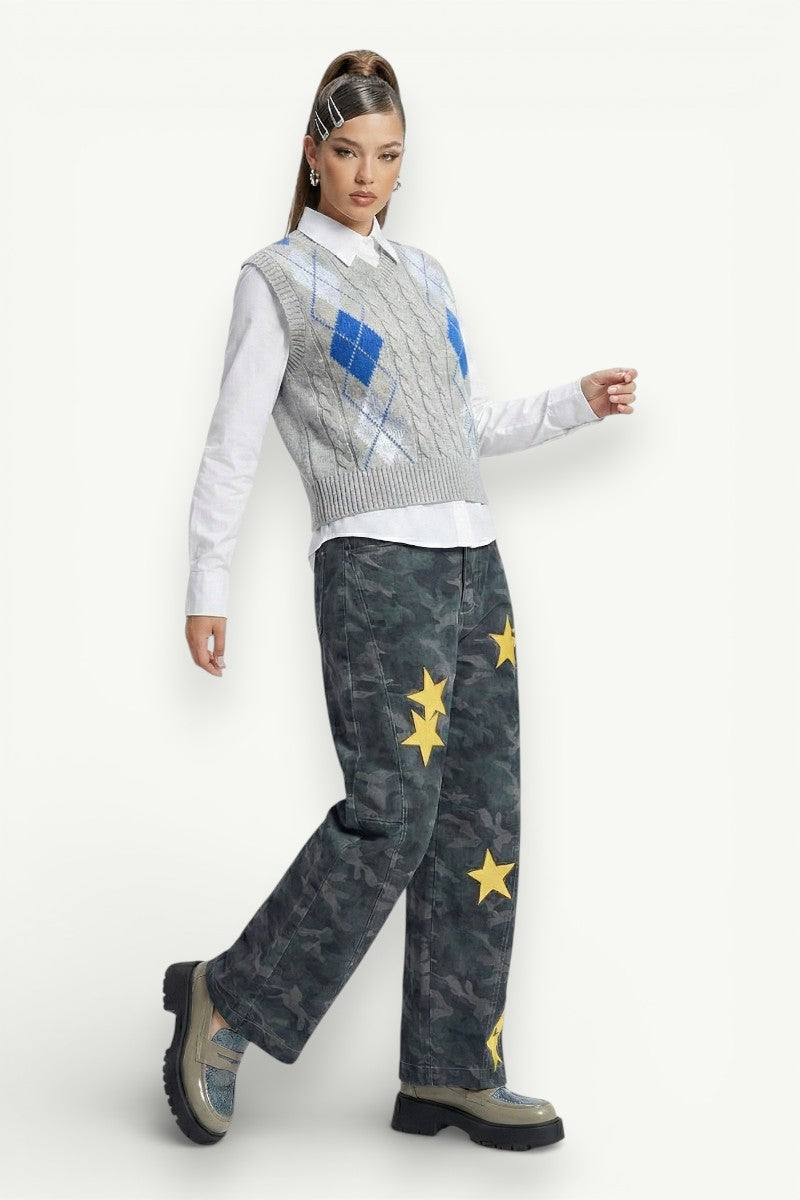 Star Patch Baggy Jeans