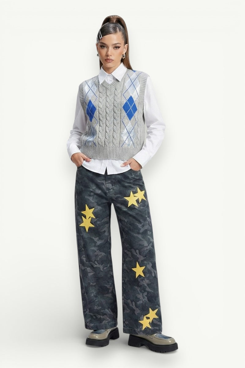 Star Patch Baggy Jeans