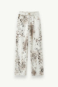 Leopard Print Wide-Leg Jeans