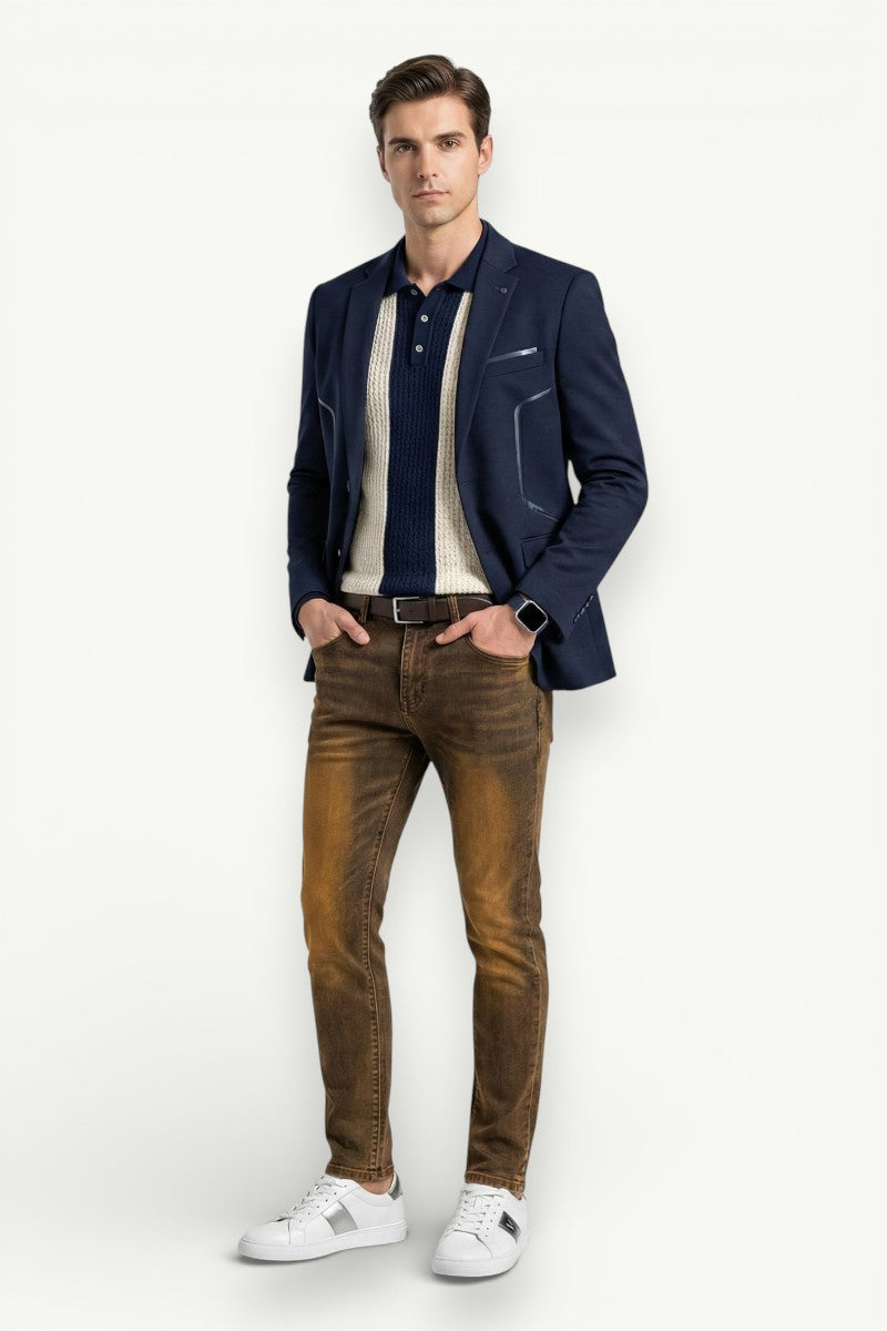 Straight-Fit Stretch Jeans