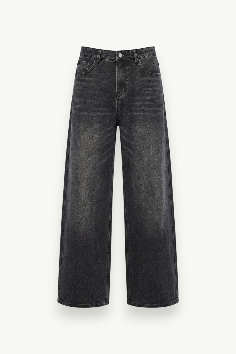 Retro Wide-Leg Denim Jeans