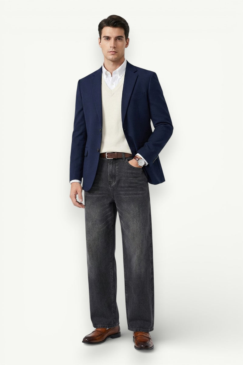 Retro Wide-Leg Denim Jeans