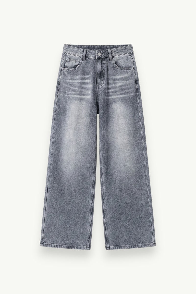Retro White Wide-Leg Jeans