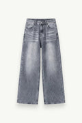 Retro White Wide-Leg Jeans