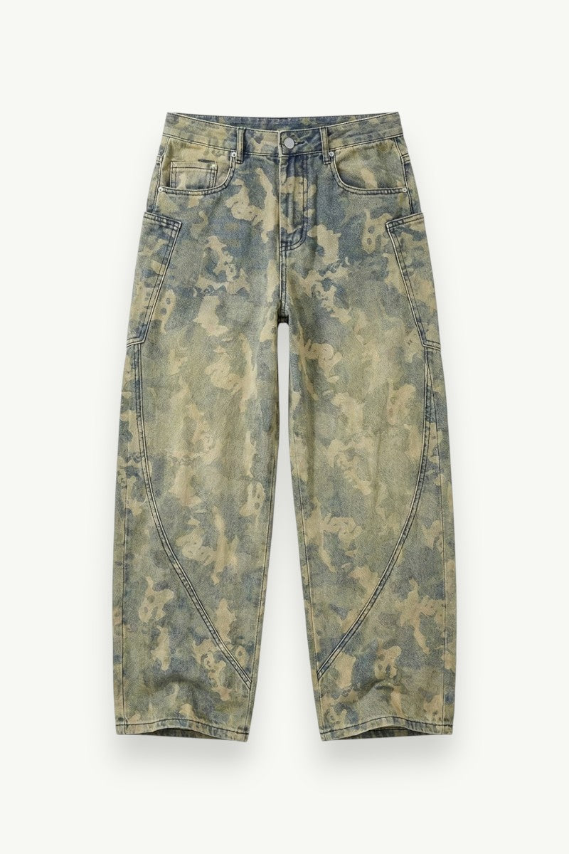 Yellow Camo Baggy Jeans