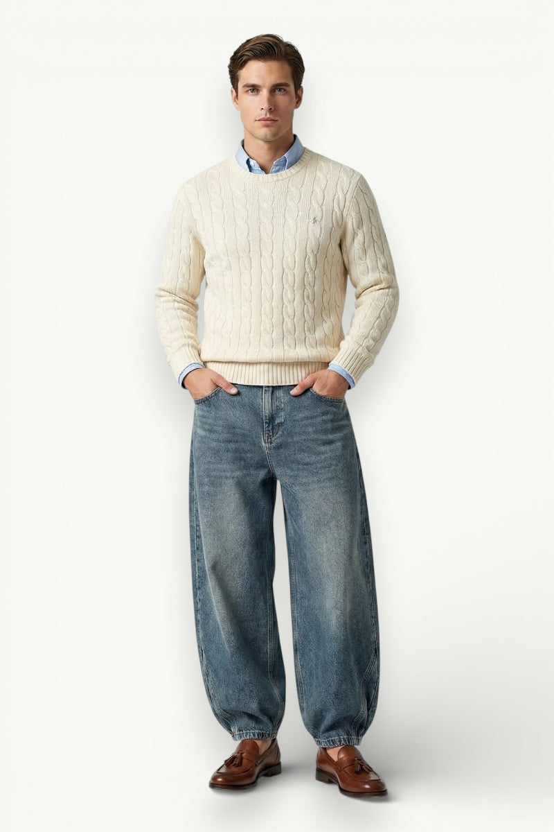 Washed  Wide-Leg Jeans