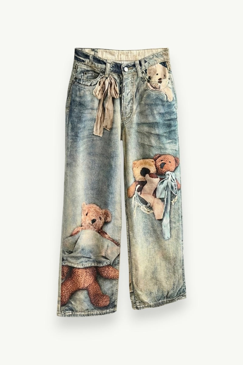 Neon Painted Baggy Jeans