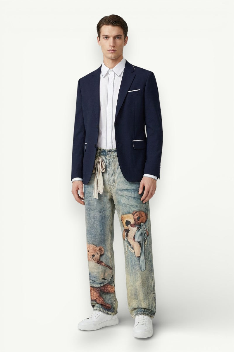 Neon Painted Baggy Jeans