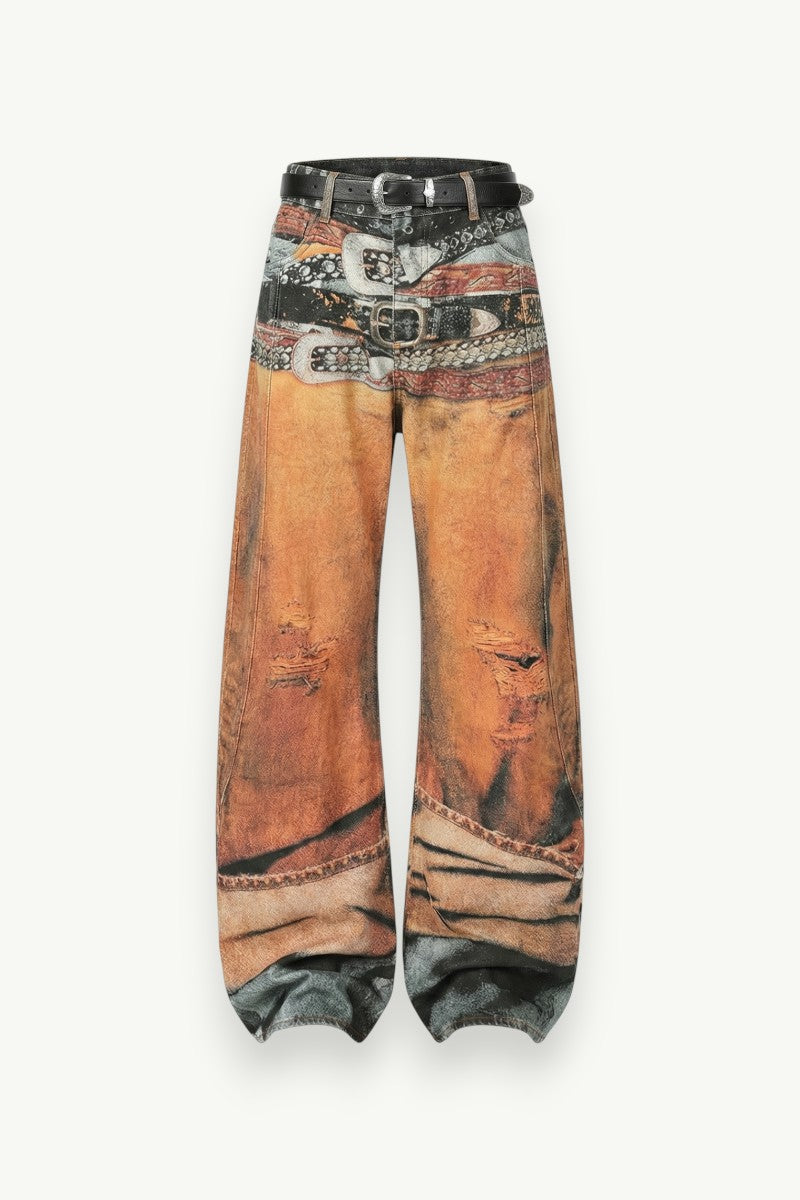 Persona Print Wide-Leg Jeans