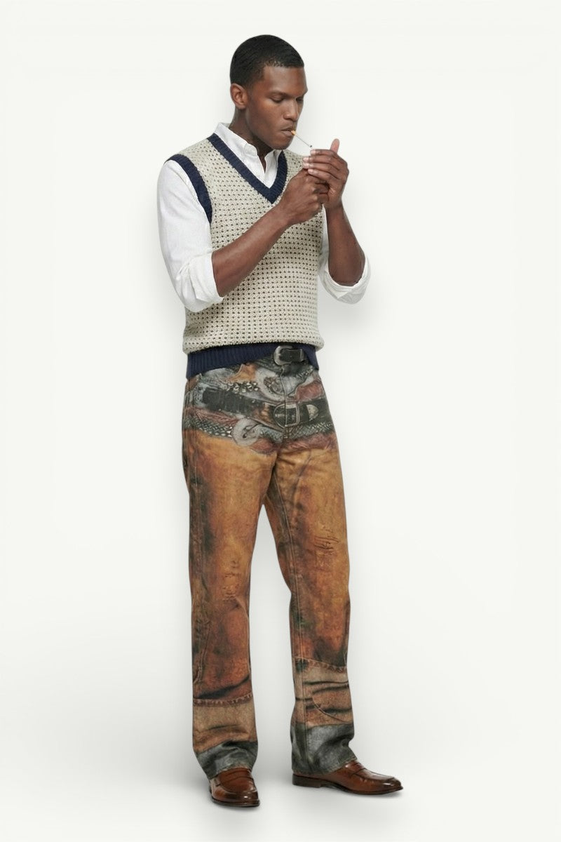 Persona Print Wide-Leg Jeans