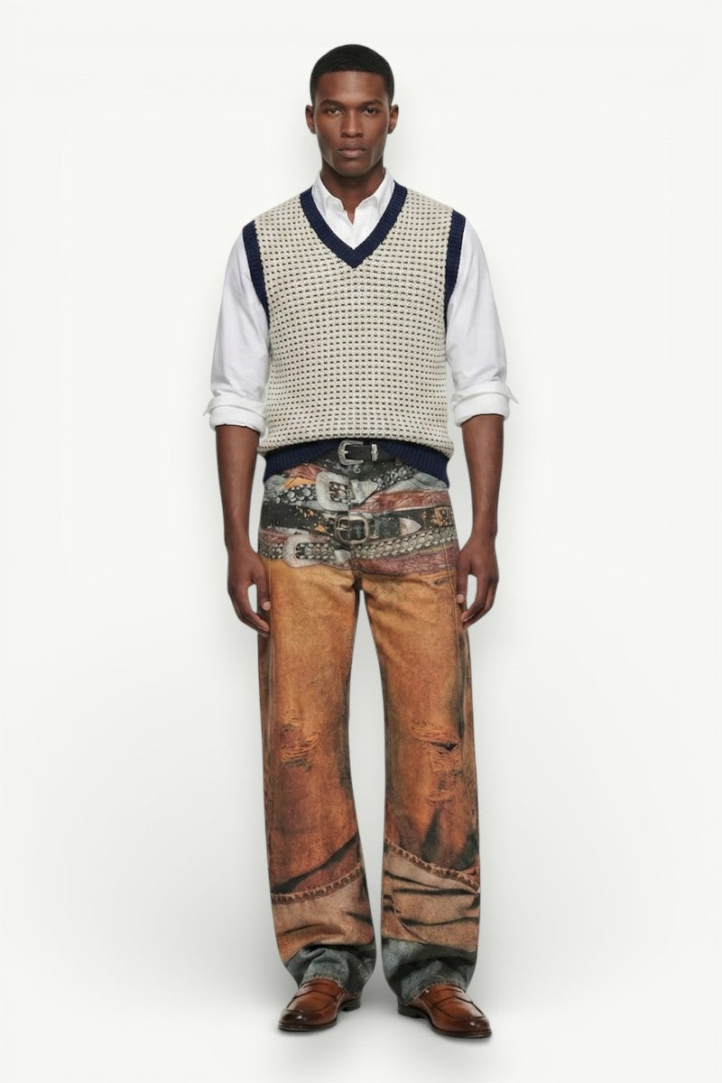 Persona Print Wide-Leg Jeans