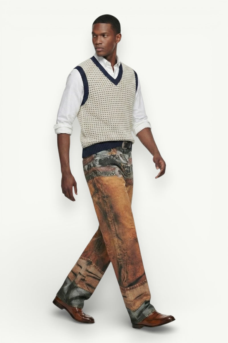 Persona Print Wide-Leg Jeans