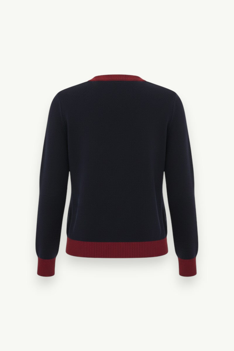 Vintage Gold-Button Knit Cardigan