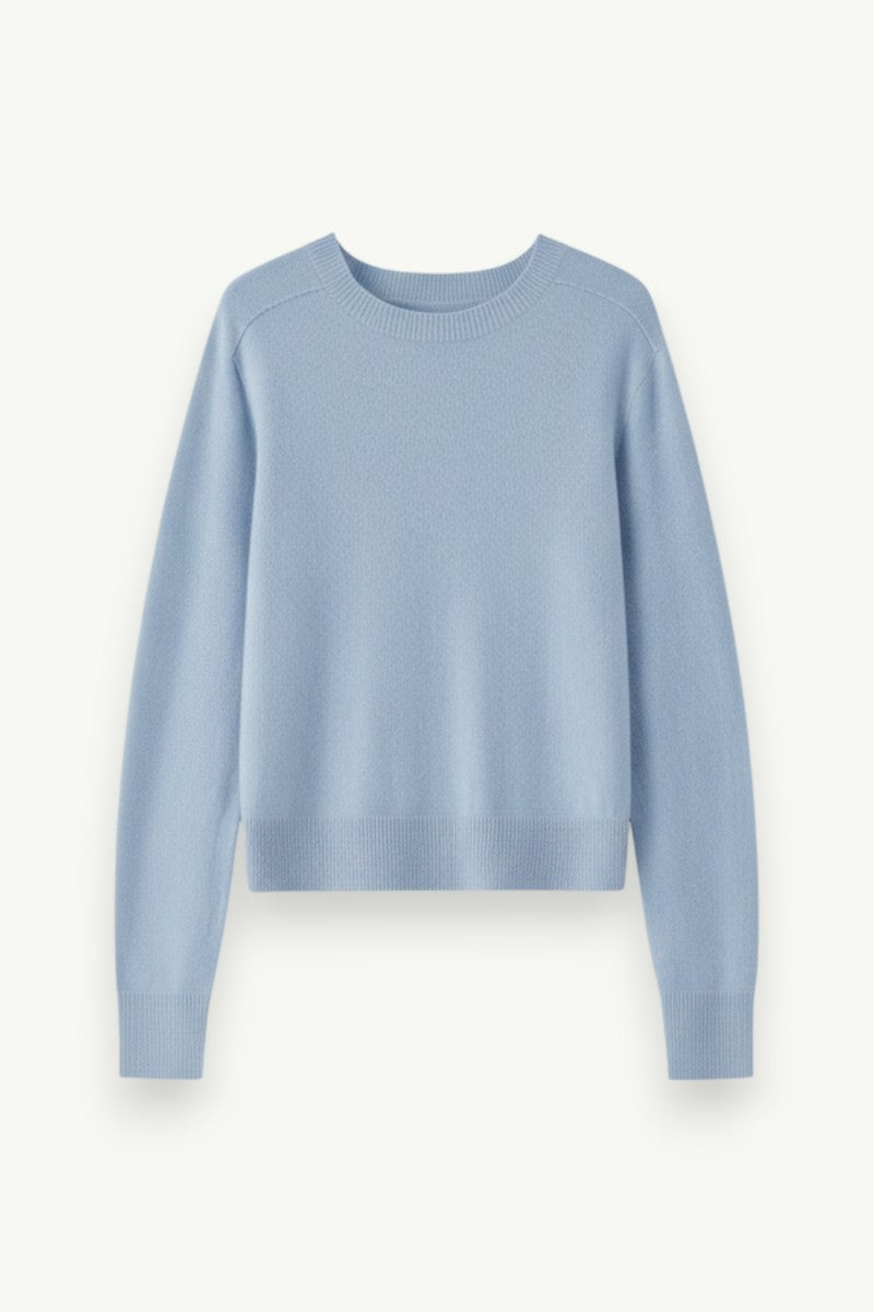 Seamless Wool Crew Neck Knit Sweater