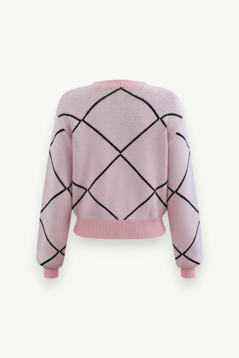 Contrast Bow Lantern Sweater
