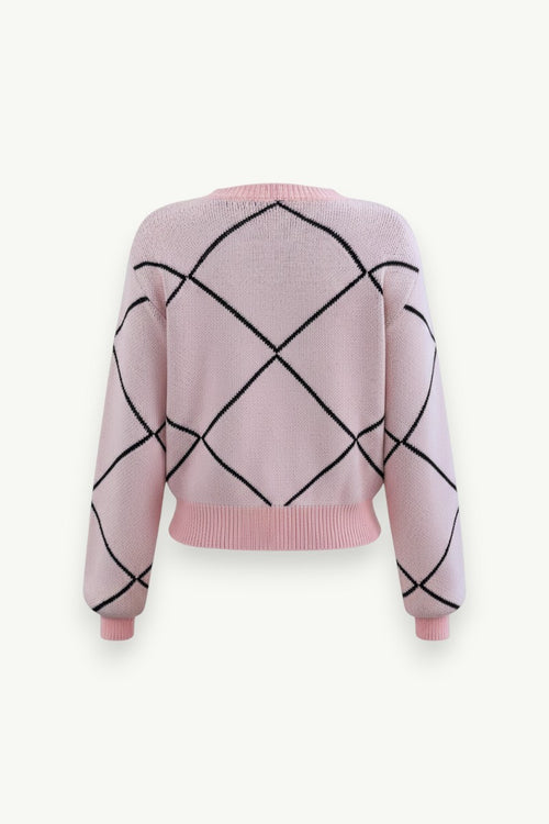 Contrast Bow Lantern Sweater