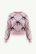 Contrast Bow Lantern Sweater
