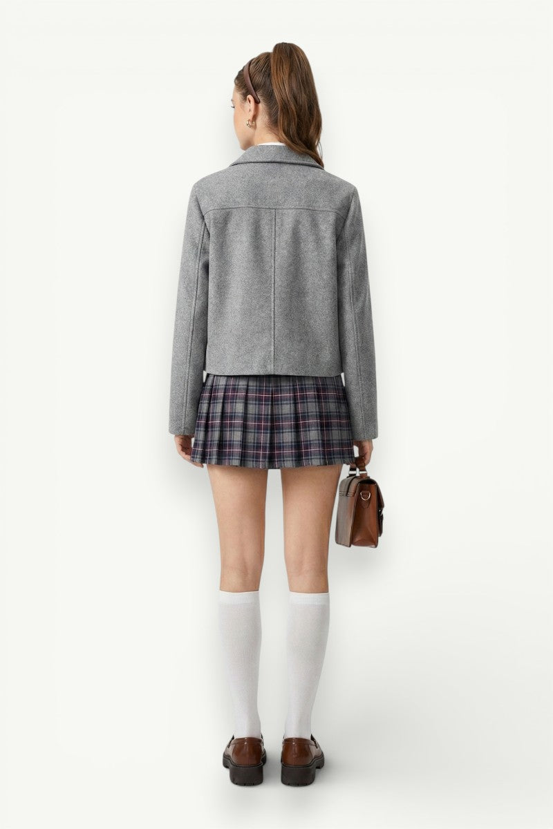 Cropped Aviator-Style Bomber Jacket