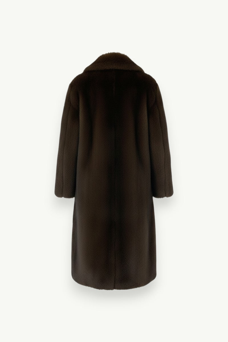 European-Style Long Faux Fur Coat