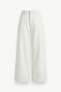 Milk White Baggy High-Waist Jeans