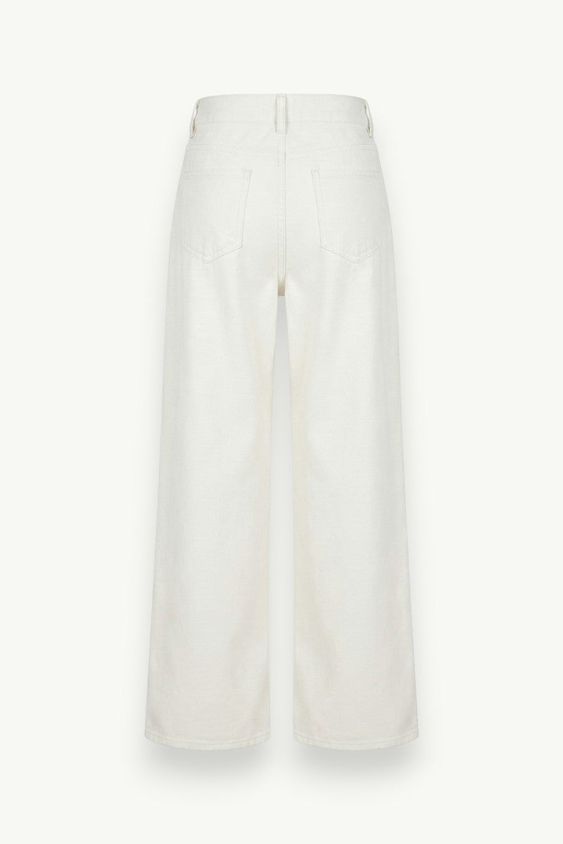 Milk White Baggy High-Waist Jeans