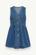 Sleeveless Denim Strap Mini Dress
