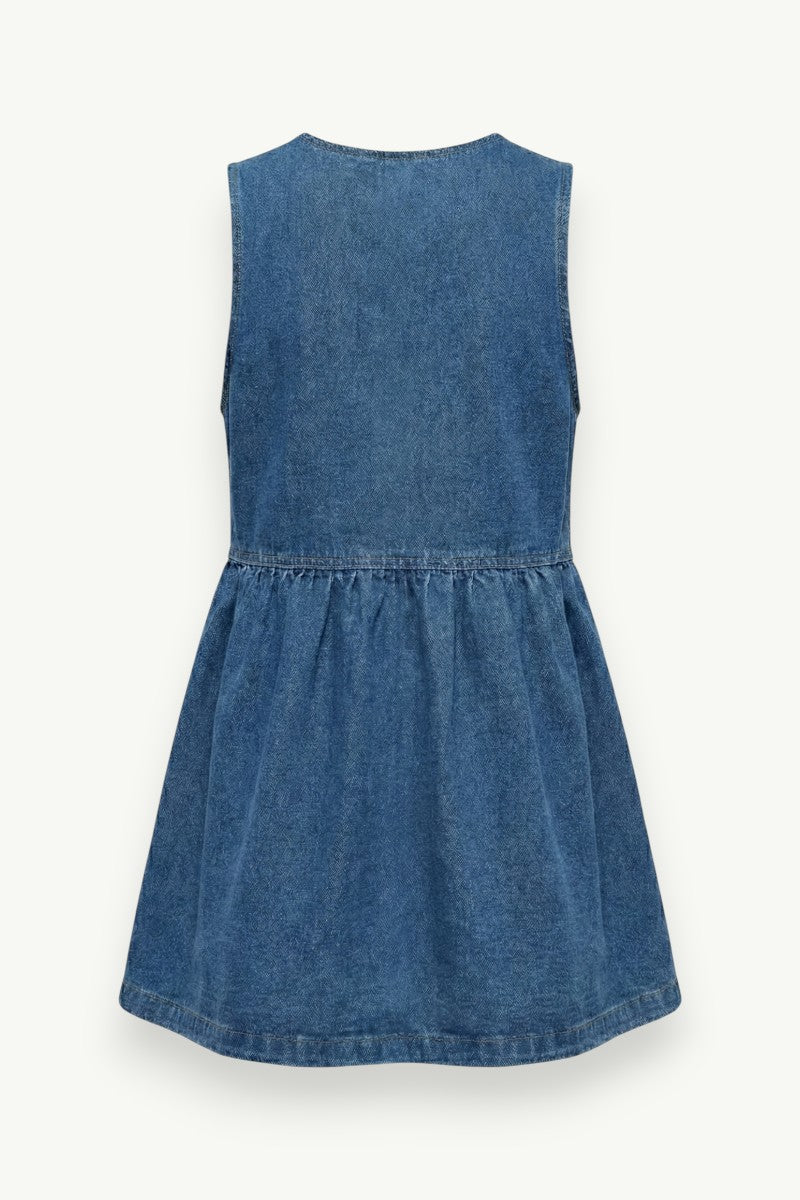 Sleeveless Denim Strap Mini Dress