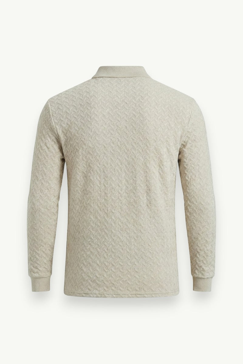 Knit Long-Sleeve Polo Shirt