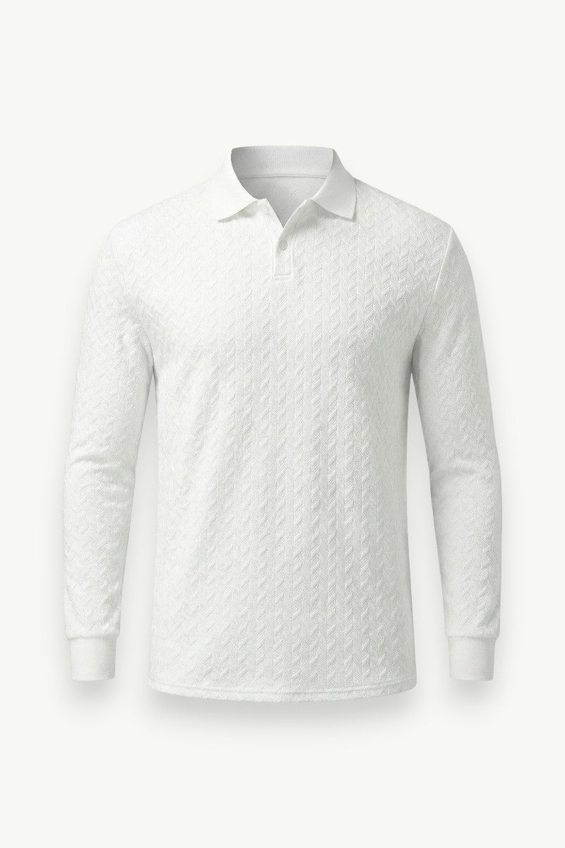 Knit Long-Sleeve Polo Shirt