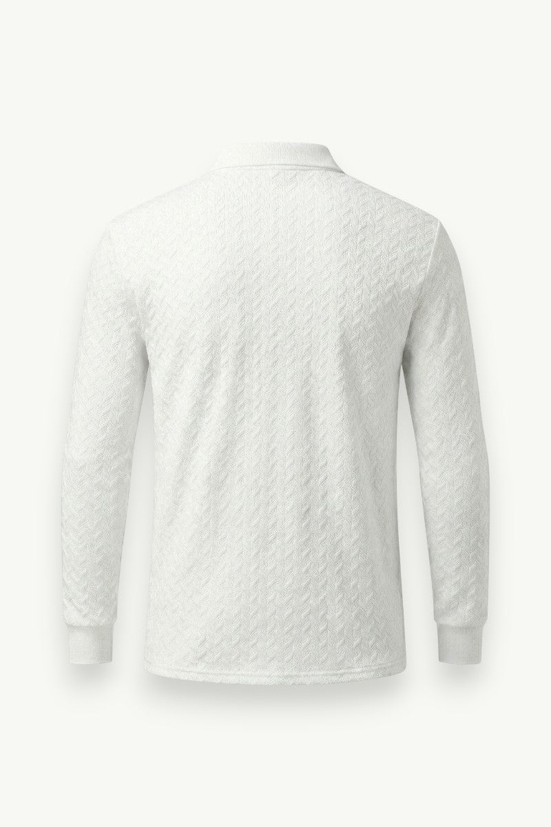 Knit Long-Sleeve Polo Shirt