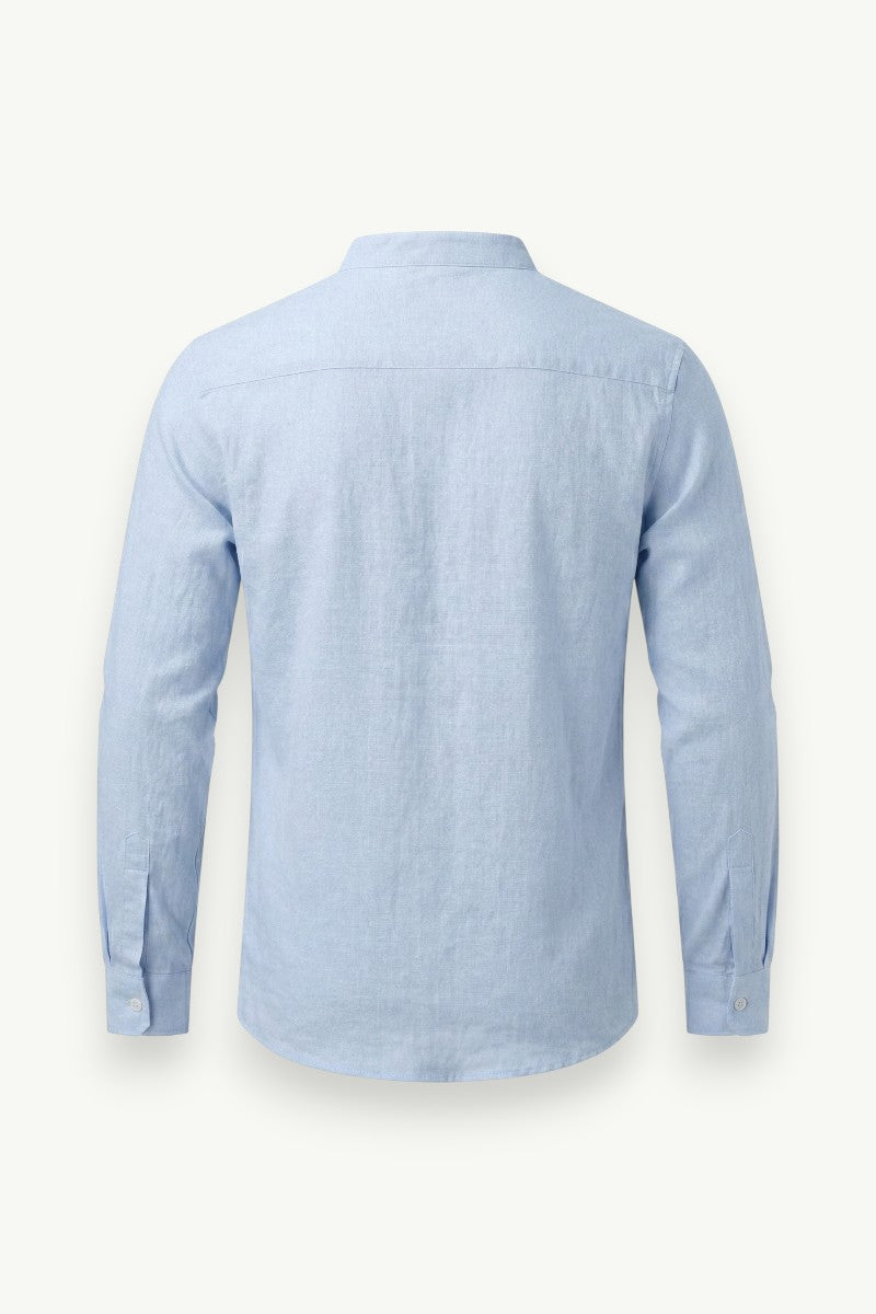 Cotton Linen Henley Shirt