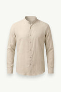 Cotton Linen Henley Shirt