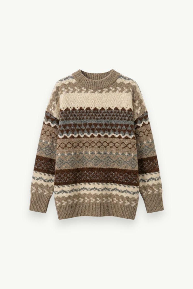 Argyle Knit Pullover Sweater