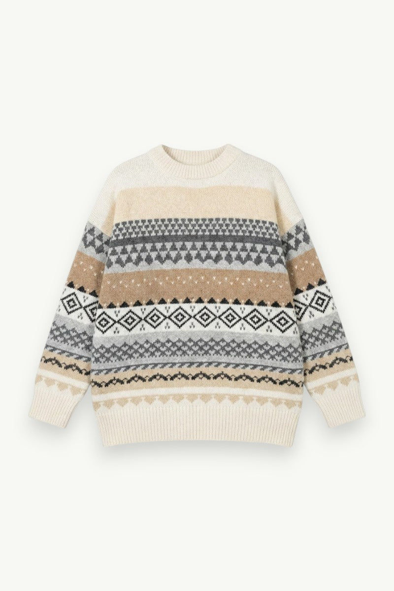 Argyle Knit Pullover Sweater