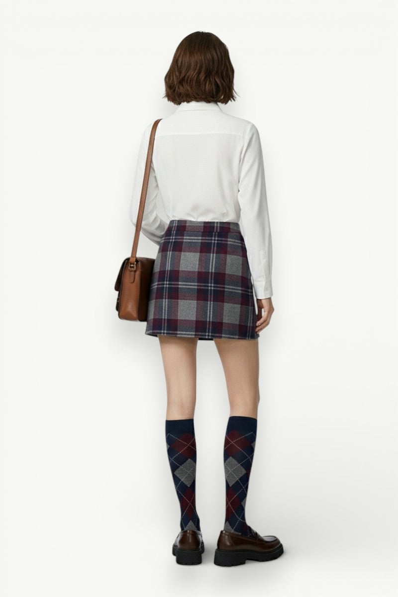 Preppy Pleated Bow Blouse